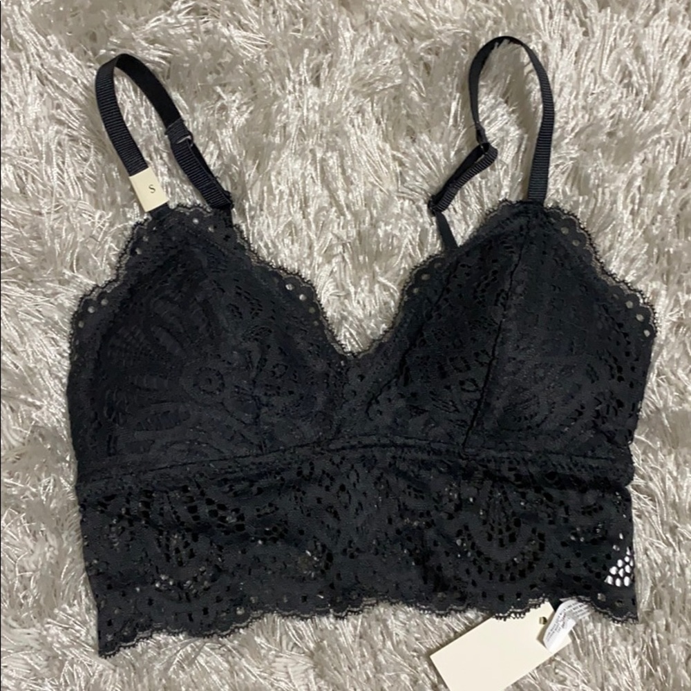 Aero Dark Grey Lace Bralette Bra